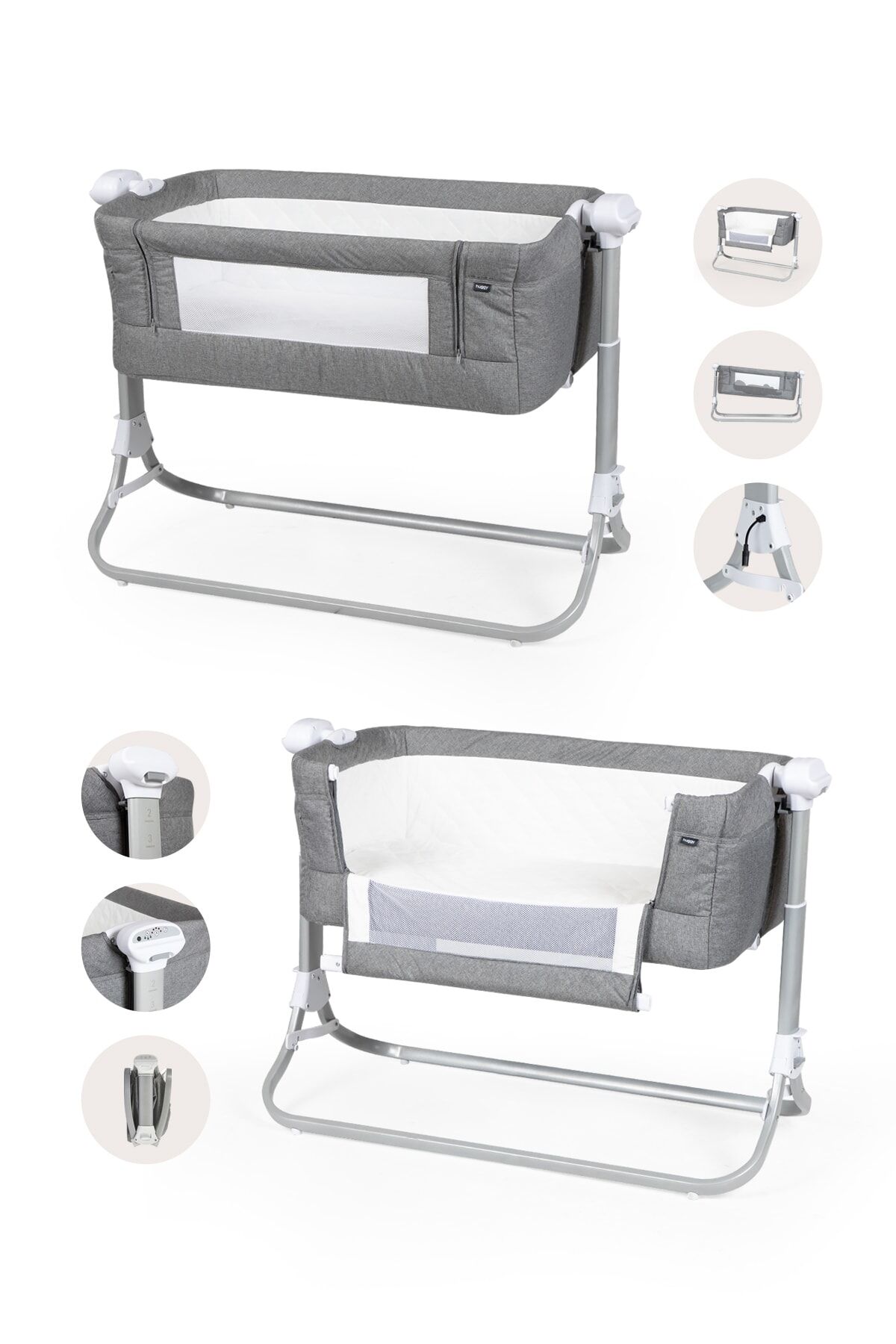 Swing Me Otomatik Sallanabilir Kumandalı Katlanabilir Anne Yanı Elektrikli Beşik