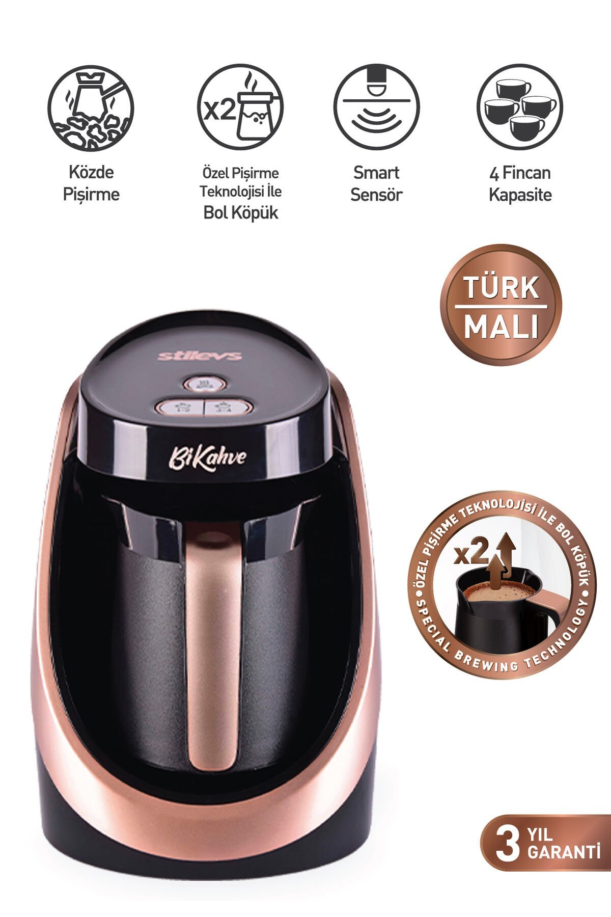 Bikahve Otomatik Türk Kahvesi Makinesi Rose