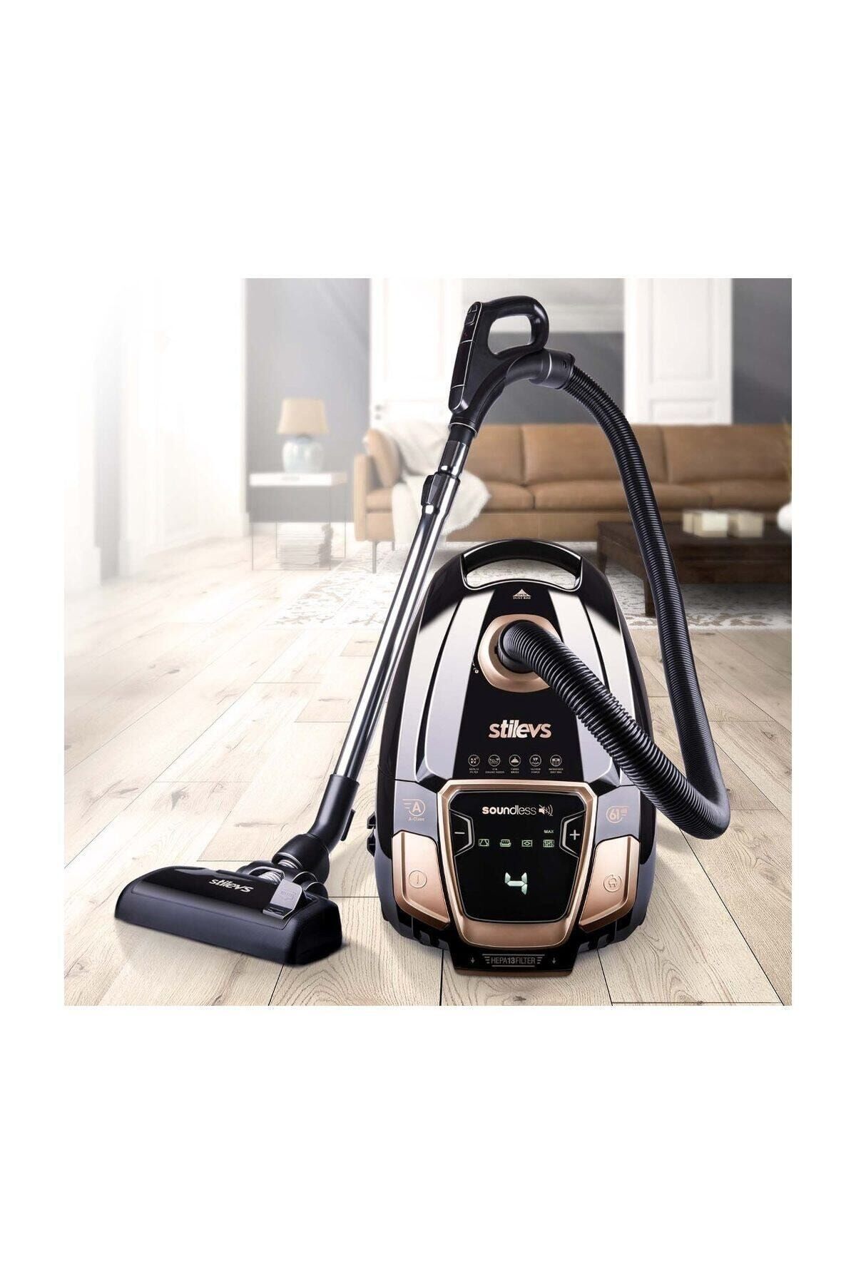 Soundless Sessiz Yatık Süpürge (siyah)