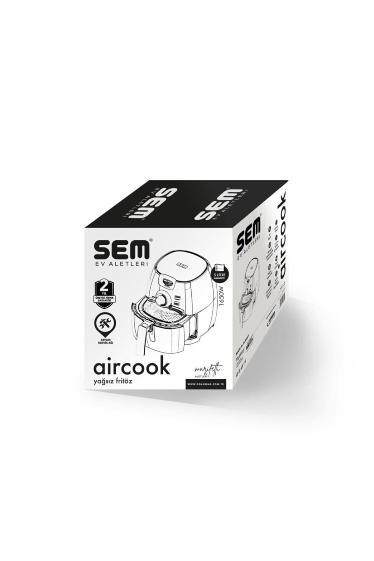 Aircook Yağsız Kızartma Sıcak Hava Fritöz - Airfryer Siyah