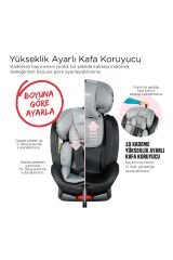 Armor Rotate360° Dönebilen 0-36 Isofix Yatarlı Oto Koltuğu Kırmızı