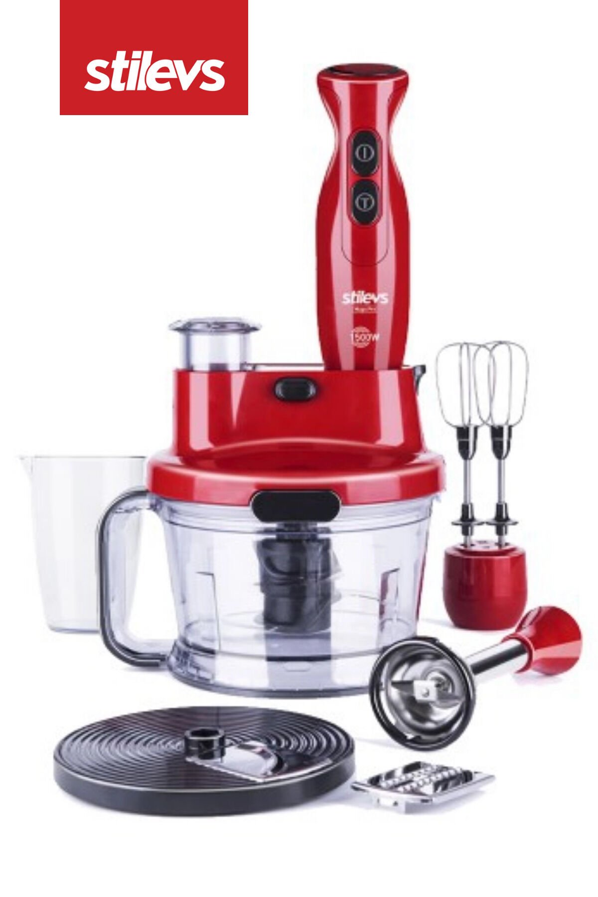 Mago Pro El Blender Seti Kırmızı&Siyah Karışık, Çok Renkli