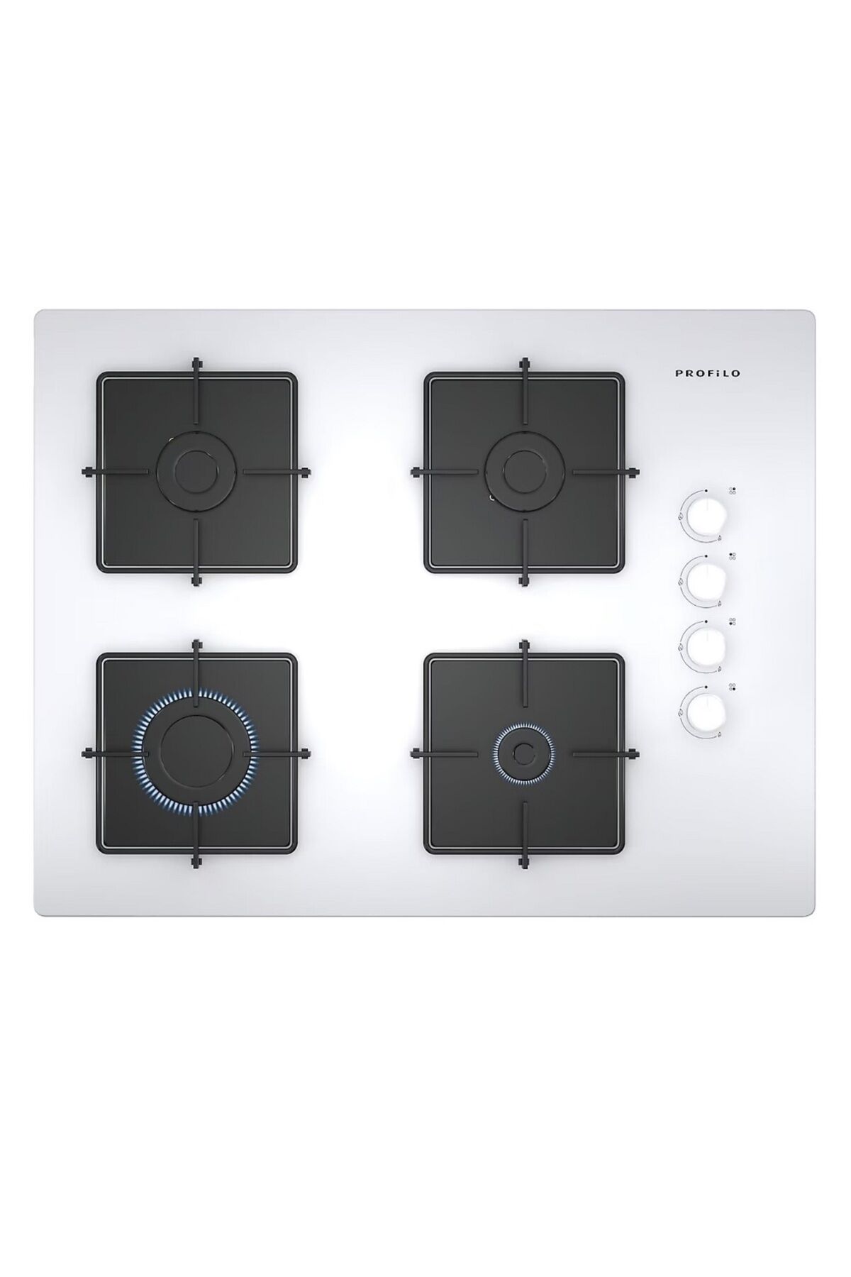 OO37P2O12D Beyaz Cam Ankastre Ocak