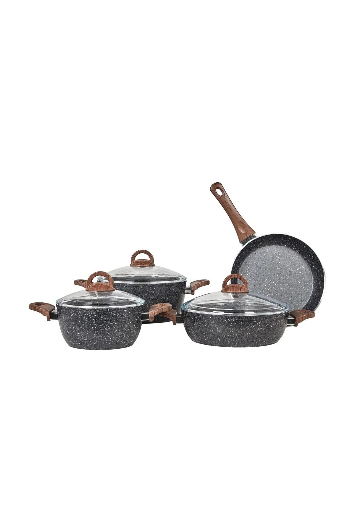 Karizma Gri Granit Tencere Seti 7 Pcs Gri̇