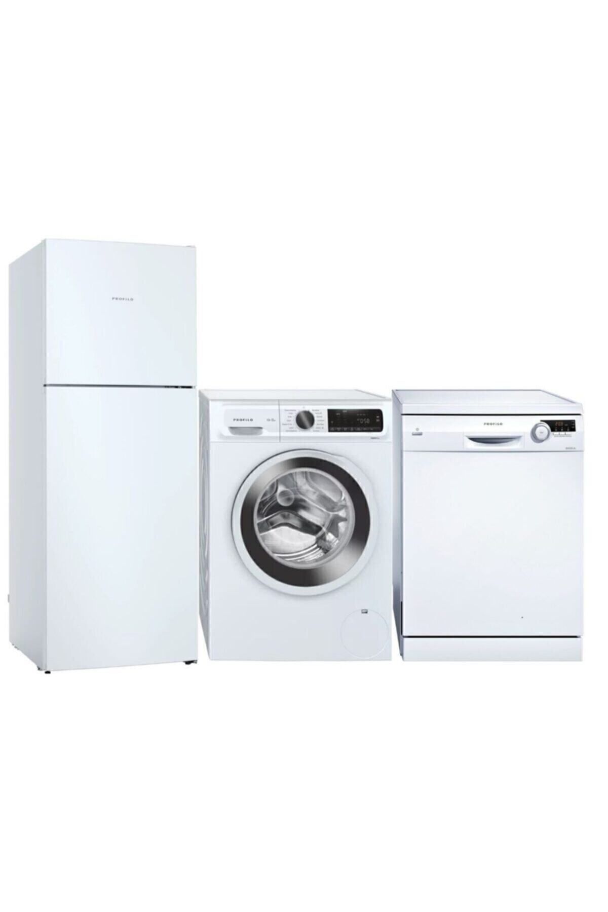3 Lü Beyaz Eşya Çeyiz Seti (bd2155wfnn Buzdolabı, Cga141x1tr Çamaşır, Bm4320eg Bulaşık) Beyaz