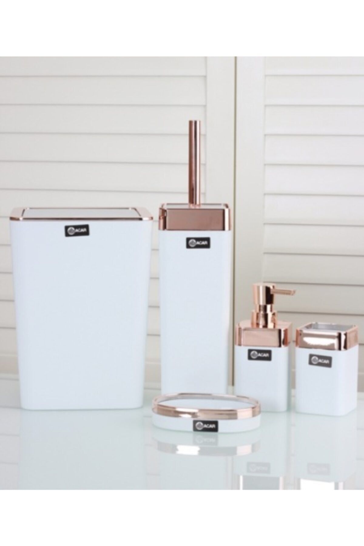 Acar 5'li Akrilik Kare Banyo Seti Akr-9404-3