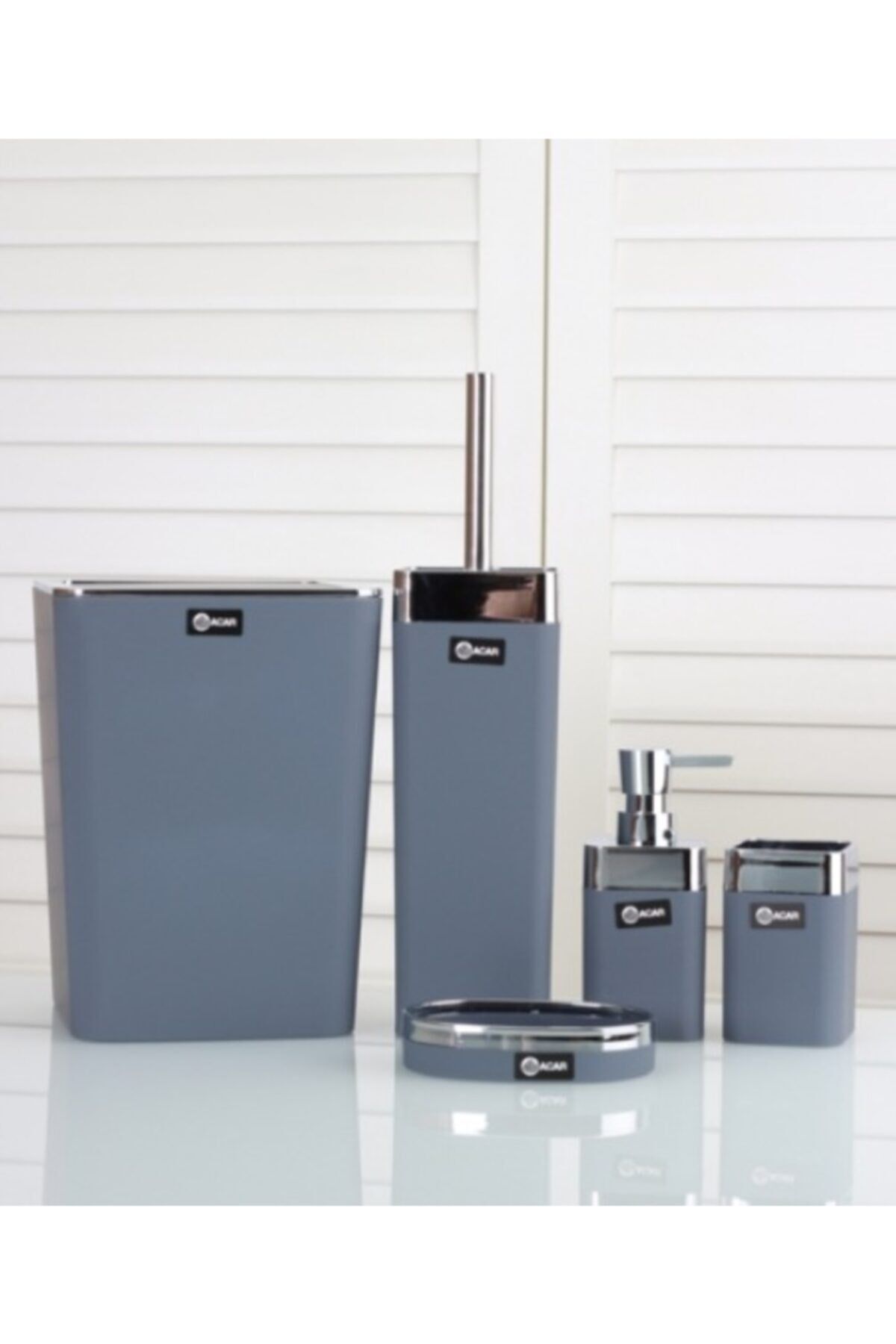 Acar 5'li Akrilik Kare Banyo Seti Akr-9404-1 Karışık