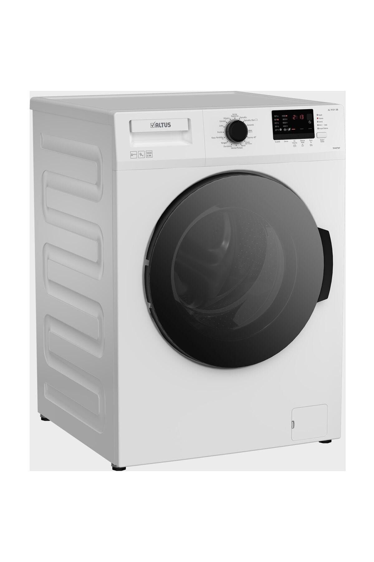 AL 9101 DB A+++ 9 Kg 1000 Devir Çamaşır Makinesi Beyaz Siyah