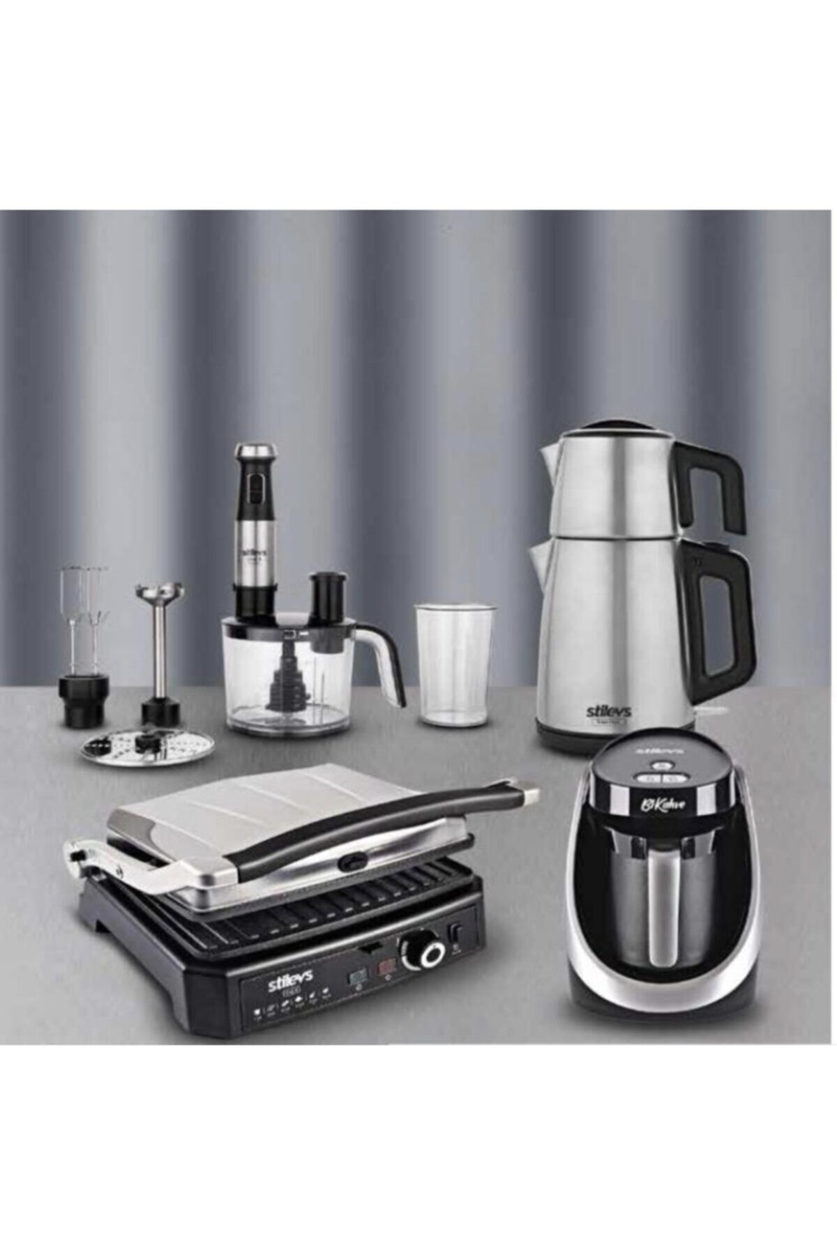 Elektronik Çeyiz Seti Inox Premium İnox-Gri