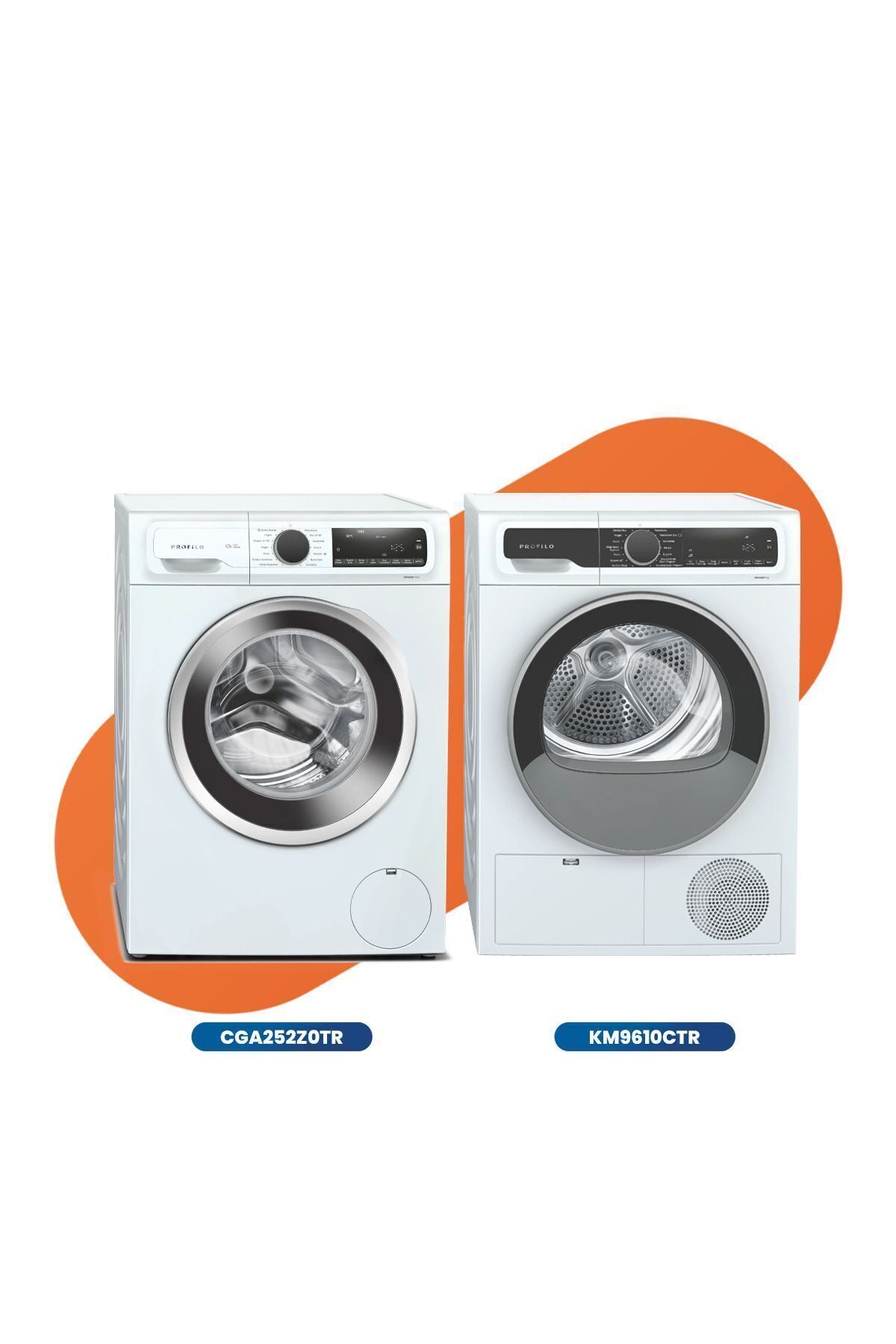 2'li Beyaz Eşya Seti ( Cga252z0tr Çamaşır Mak., Km9610ctr Kurutma Mak.)
