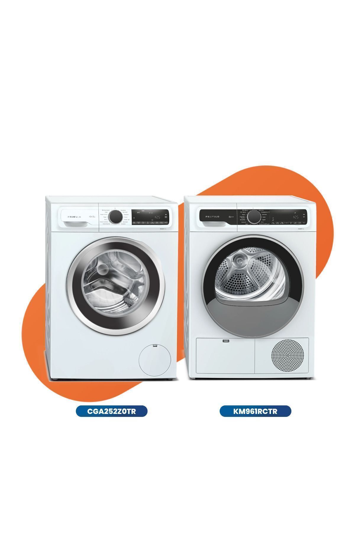 2'li Beyaz Eşya Seti ( CGA252Z0TR Çamaşır Mak., KM961RCTR Kurutma Mak.)