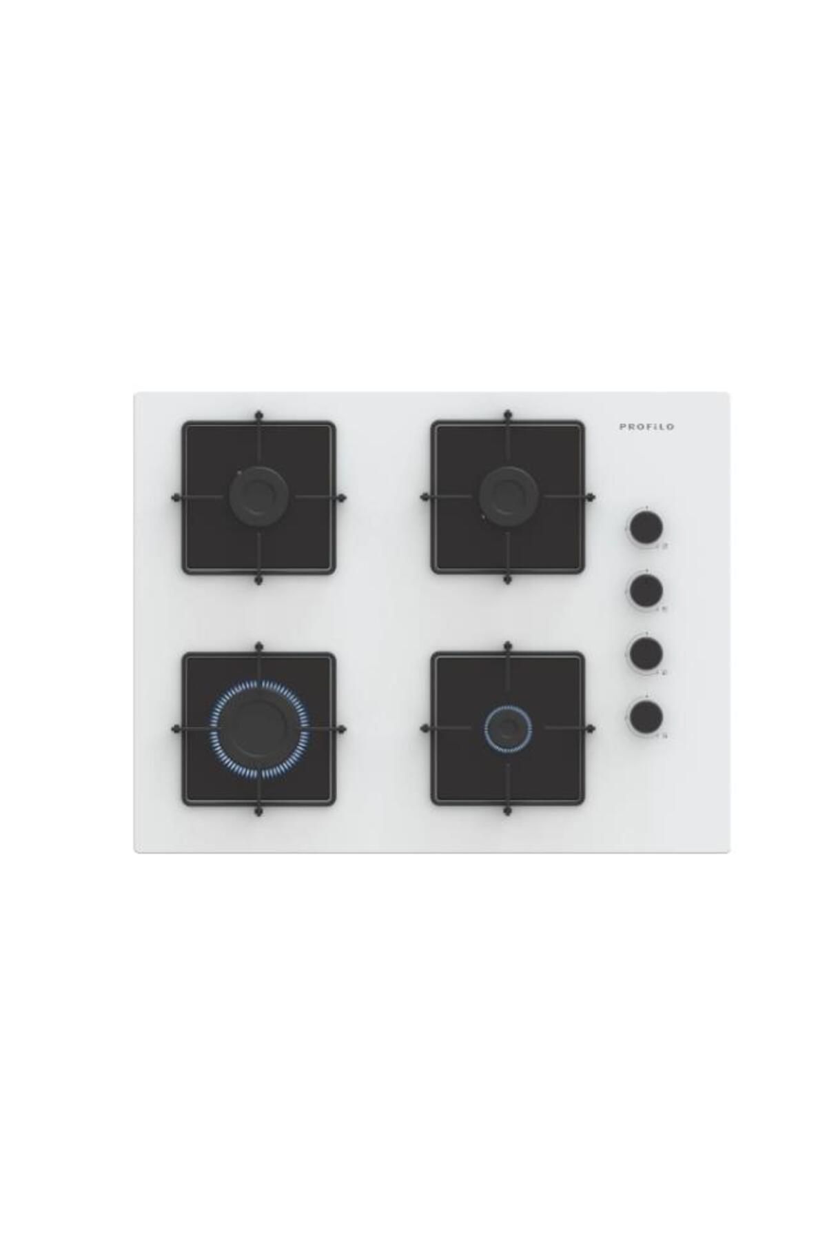 PROFİLO OE37P2P10D ANKASTRE BEYAZ CAM OCAK- DG Lİ Beyaz