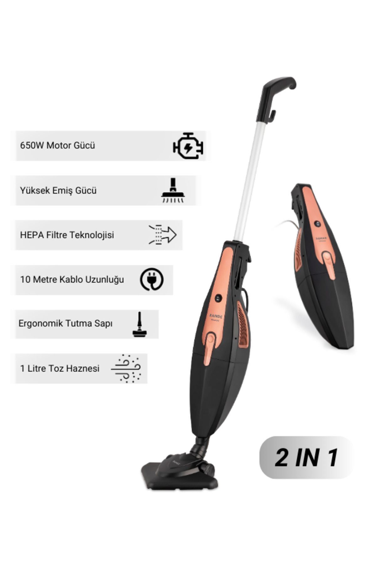 Fakir Rematrix 2'si 1 Arada Dikey Elektrikli Süpürge Rose