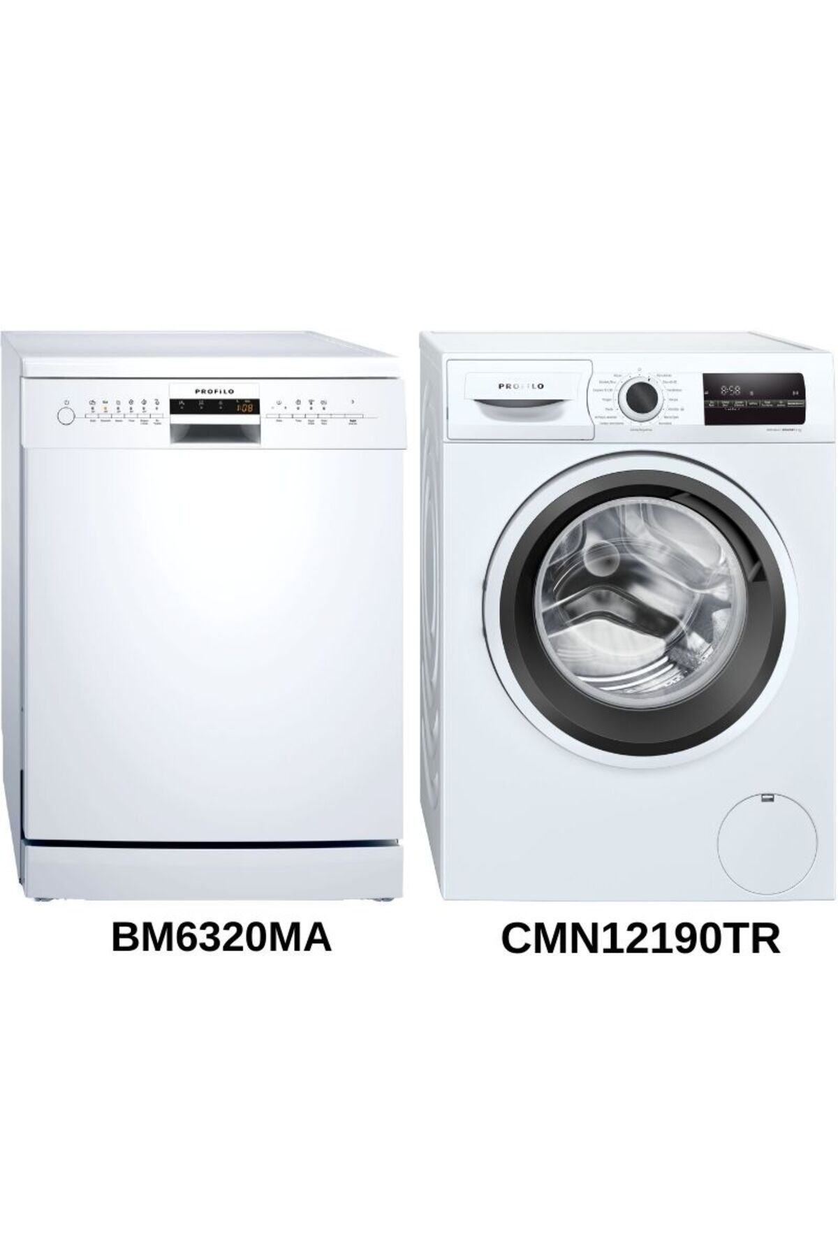 Bulaşık + Çamaşır Makinesi 2 li Set (BM6320MA + CMN12190TR) Beyaz