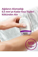 BRE225/05 Kablolu Epilatör,Bacak İçin Kullanım,2 Hız Ayarı,Yıkanabilir Başlık Beyaz Mor