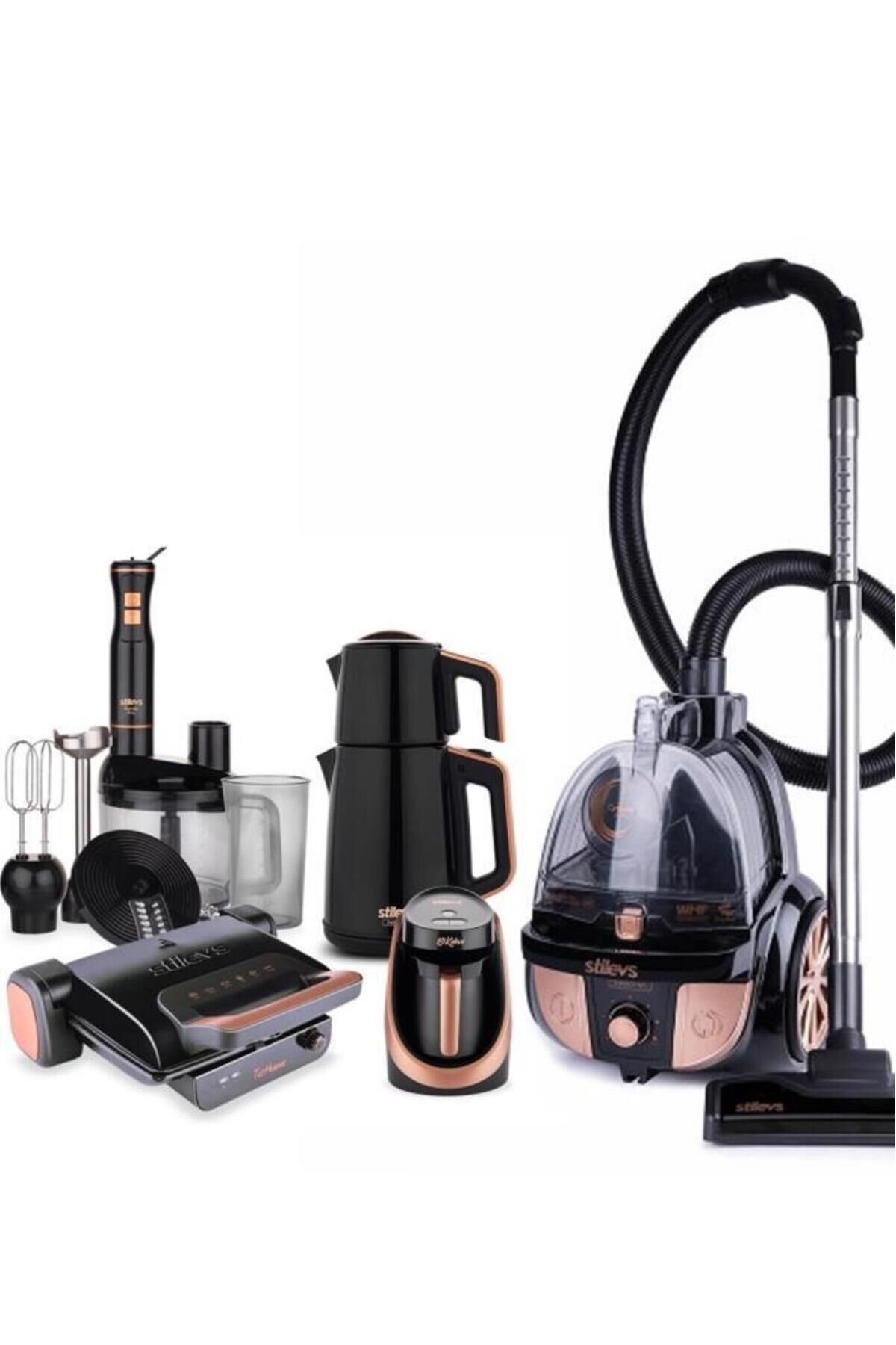 5 li Paket Elektronik Çeyiz Seti Black Quartz Serisi Siyah