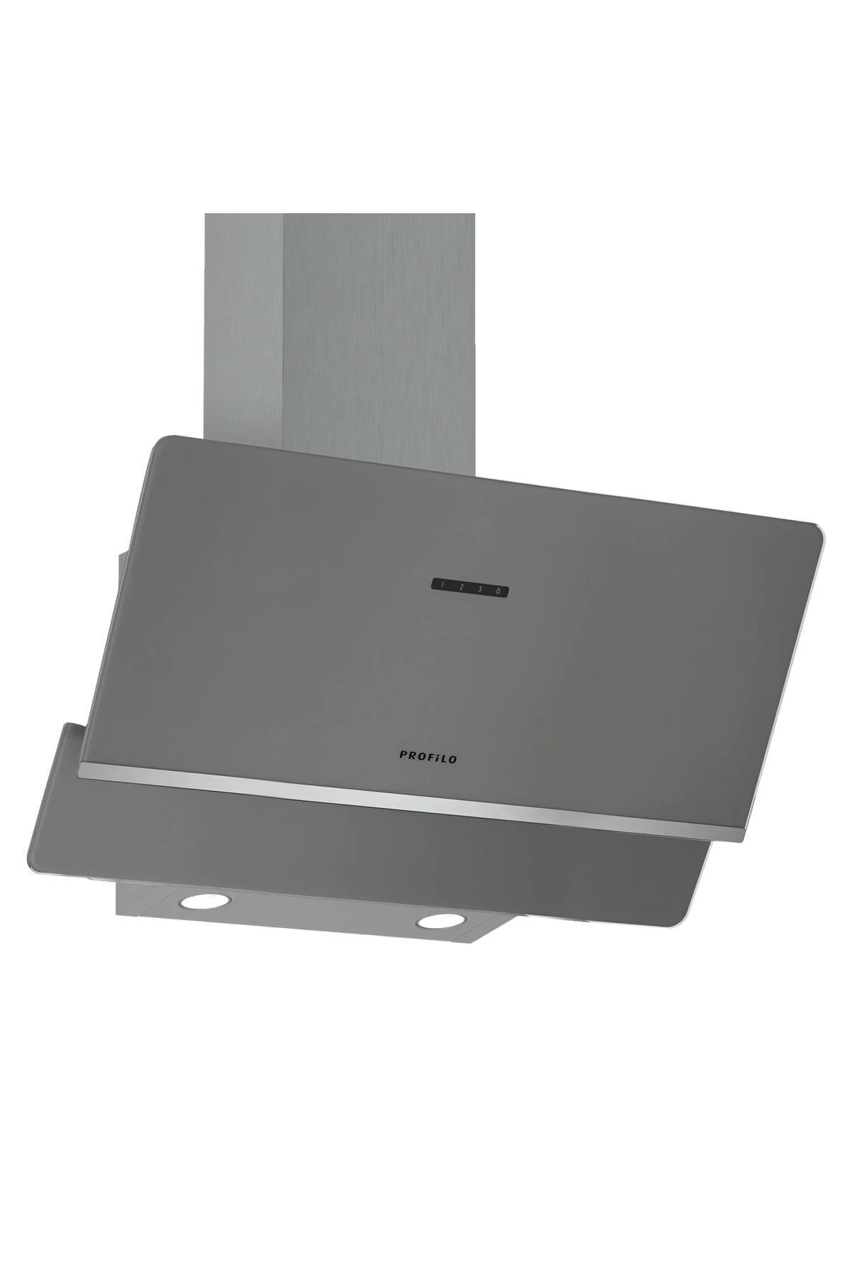 Dvk8j671 Platin Gri Cam Yüzey Duvar Tipi Davlumbaz Platin Gri