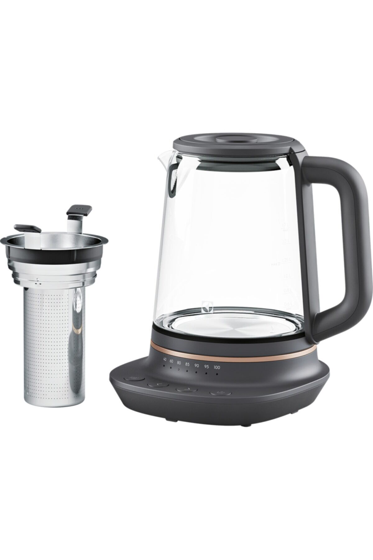 Explore 7 E7GK1-8BP 2000 W 1,7 L Demlik Kutulu Cam Su Isıtıcısı Kettle Bakır