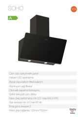 Sılverlıne Soho 3457 Siyah 80 Cm Ecotouch Davlumbaz