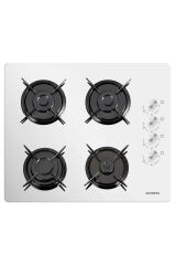 KO-40 TSHDF Set Üstü Ocak Beyaz Cam Doğalgazlı