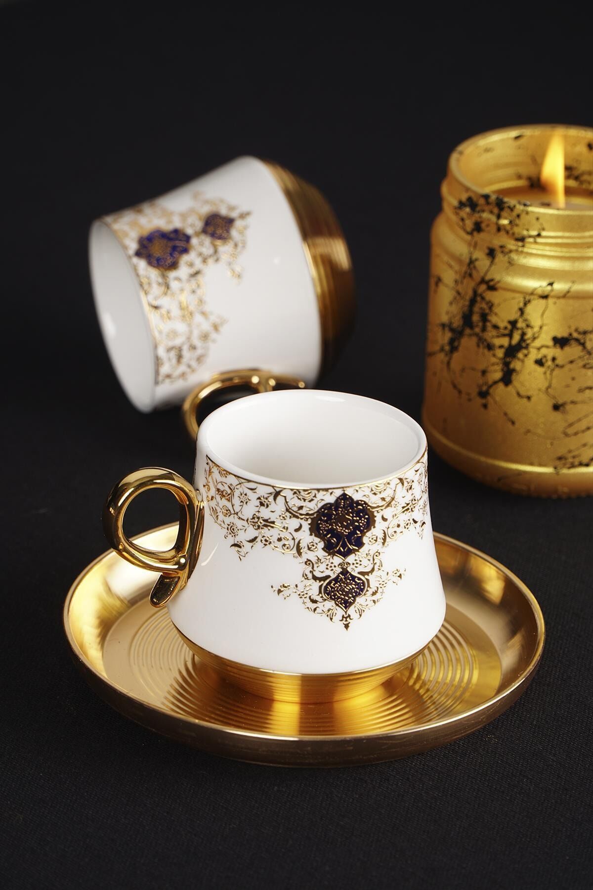 Vitella 6lı Porselen Kahve Fincan Takımı - Damask