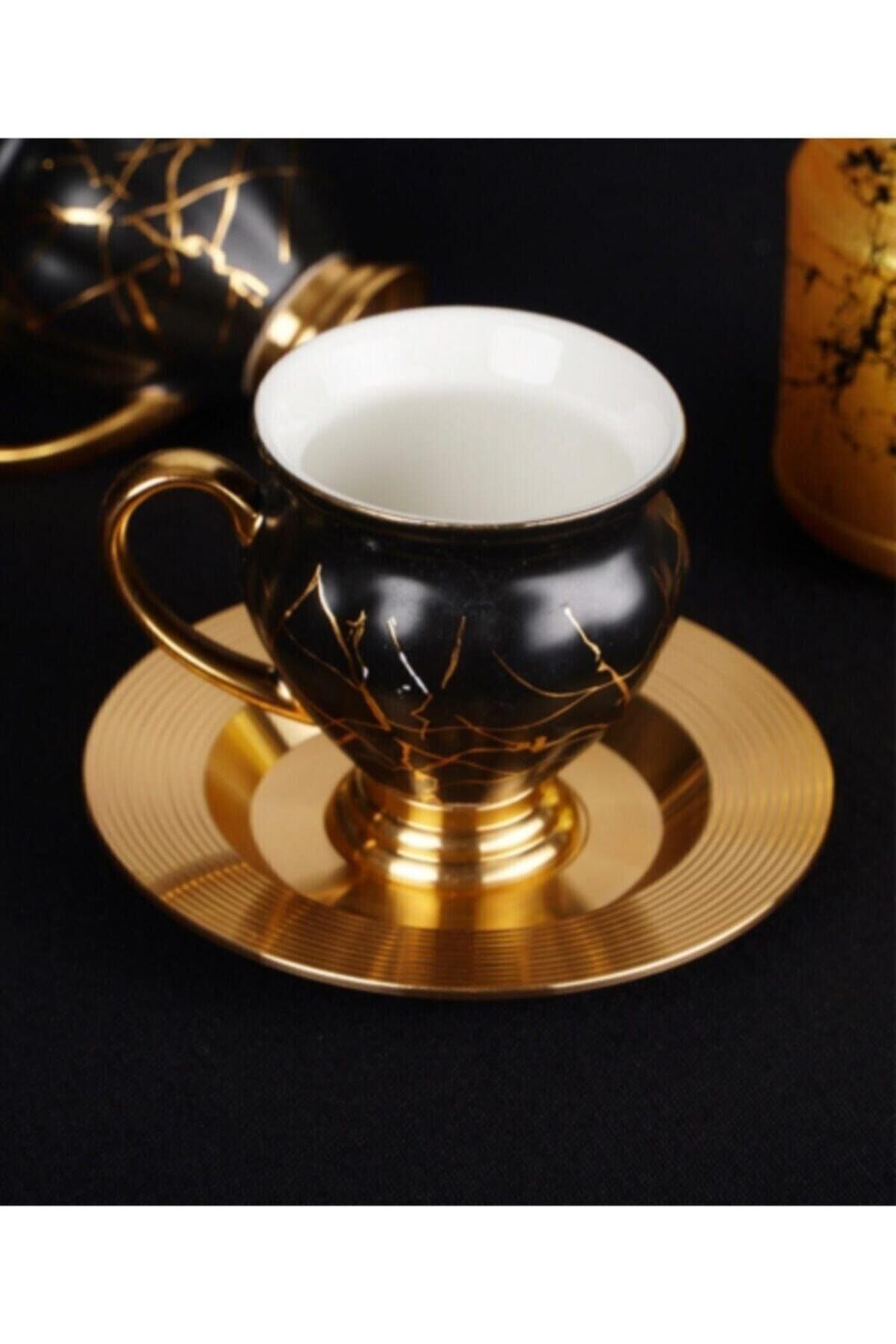 Mermer Desen 6'lı Kahve Fincan Takımı