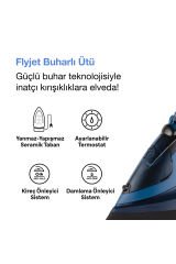 Flyjet Buharlı Ütü  Mavi - Siyah