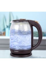 Led Işıklı Cam Kettle Renk Değiştiren Su Isıtıcı Şeffaf