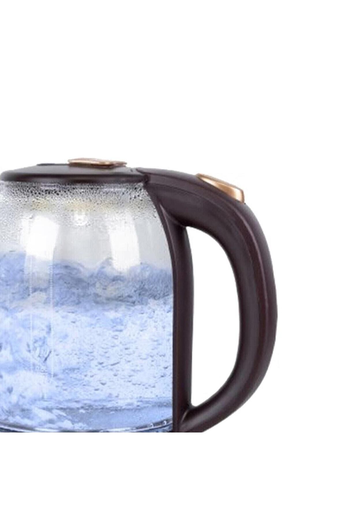 Led Işıklı Cam Kettle Renk Değiştiren Su Isıtıcı Şeffaf