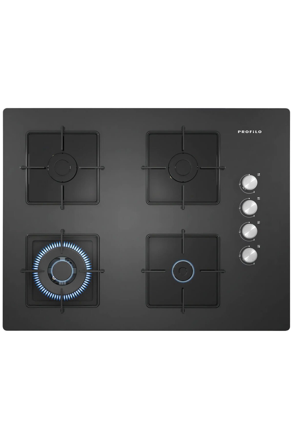 OO37H9B12D Wok Gözlü Platin Gri Cam Ankastre Ocak