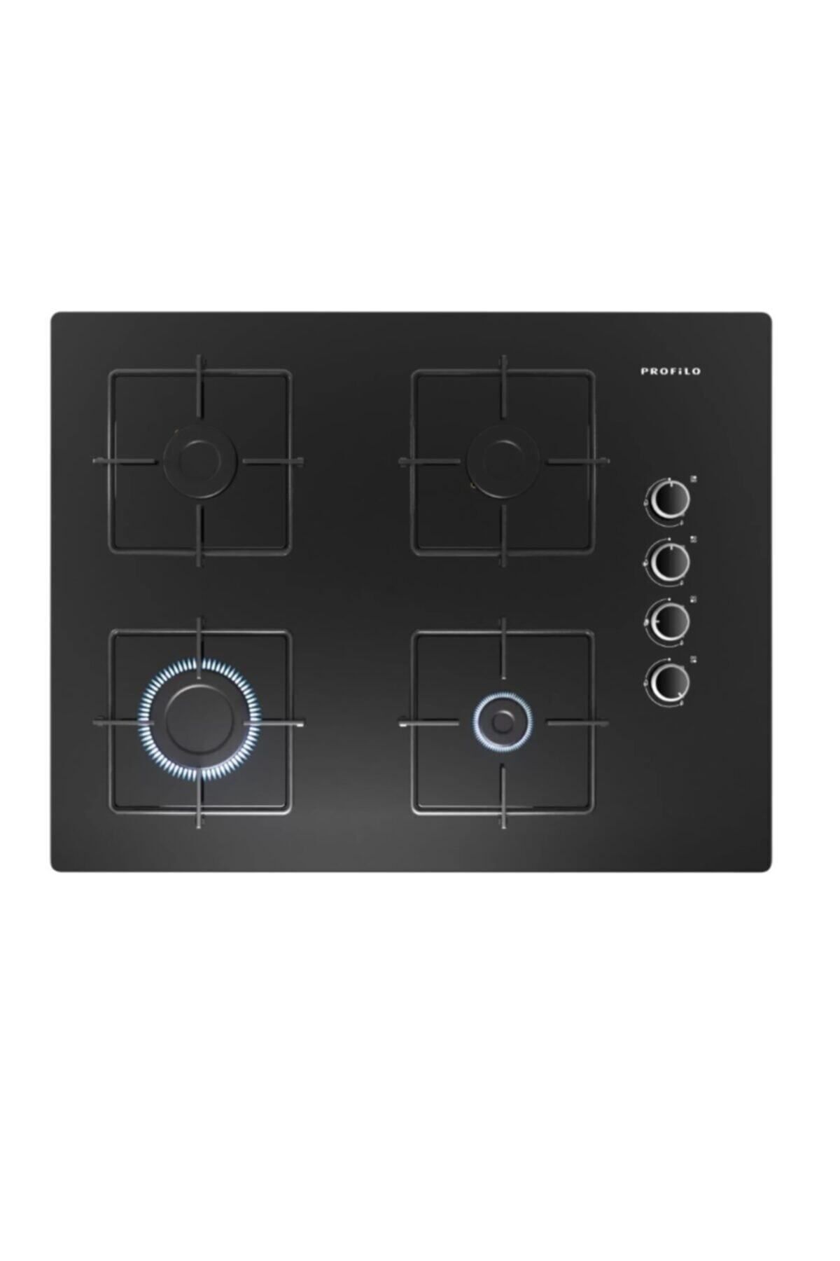 Oo37p6012d 4 Gözü Gazlı Ankastre Siyah Sert Cam Ocak - 67cm