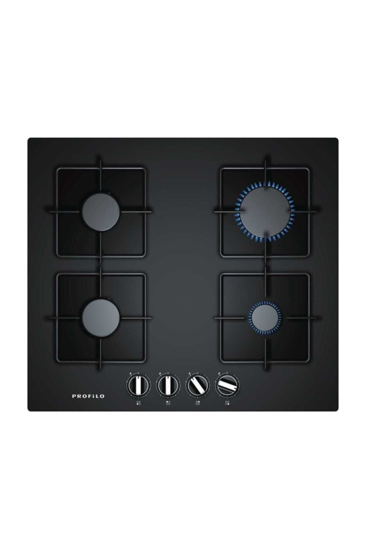 Op16P6B10D Siyah Cam 9 Kademeli Doğalgazlı Ankastre Ocak