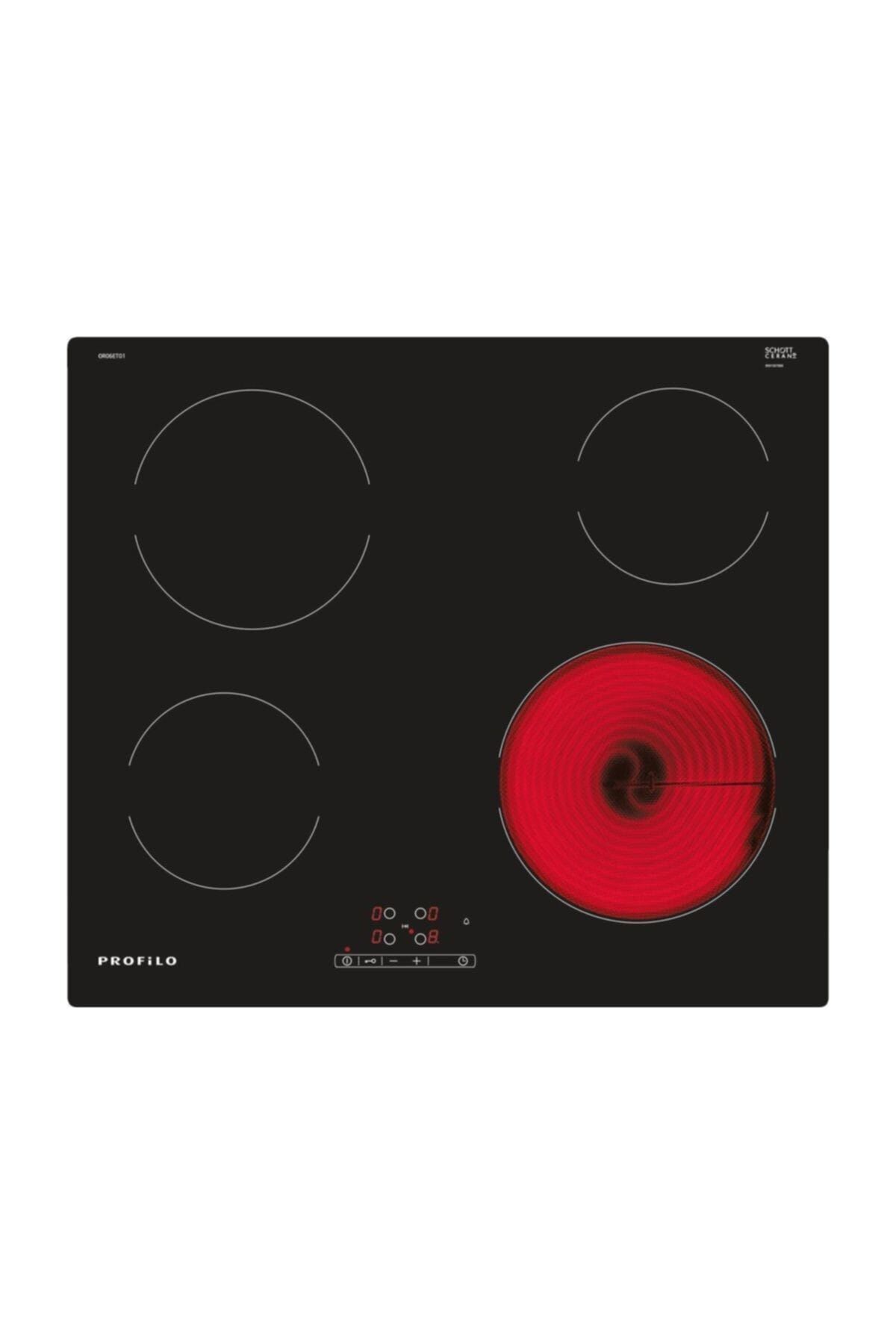 Or06Et01 Siyah Cam Seramik Gömme Ankastre Ocak