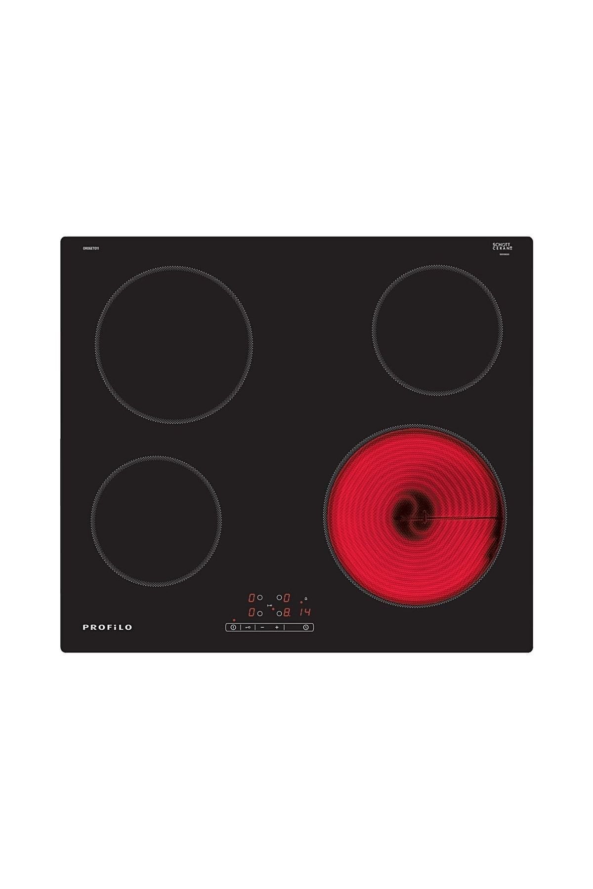 Or06et011 Siyah Cam Seramik Gömme Ankastre Ocak