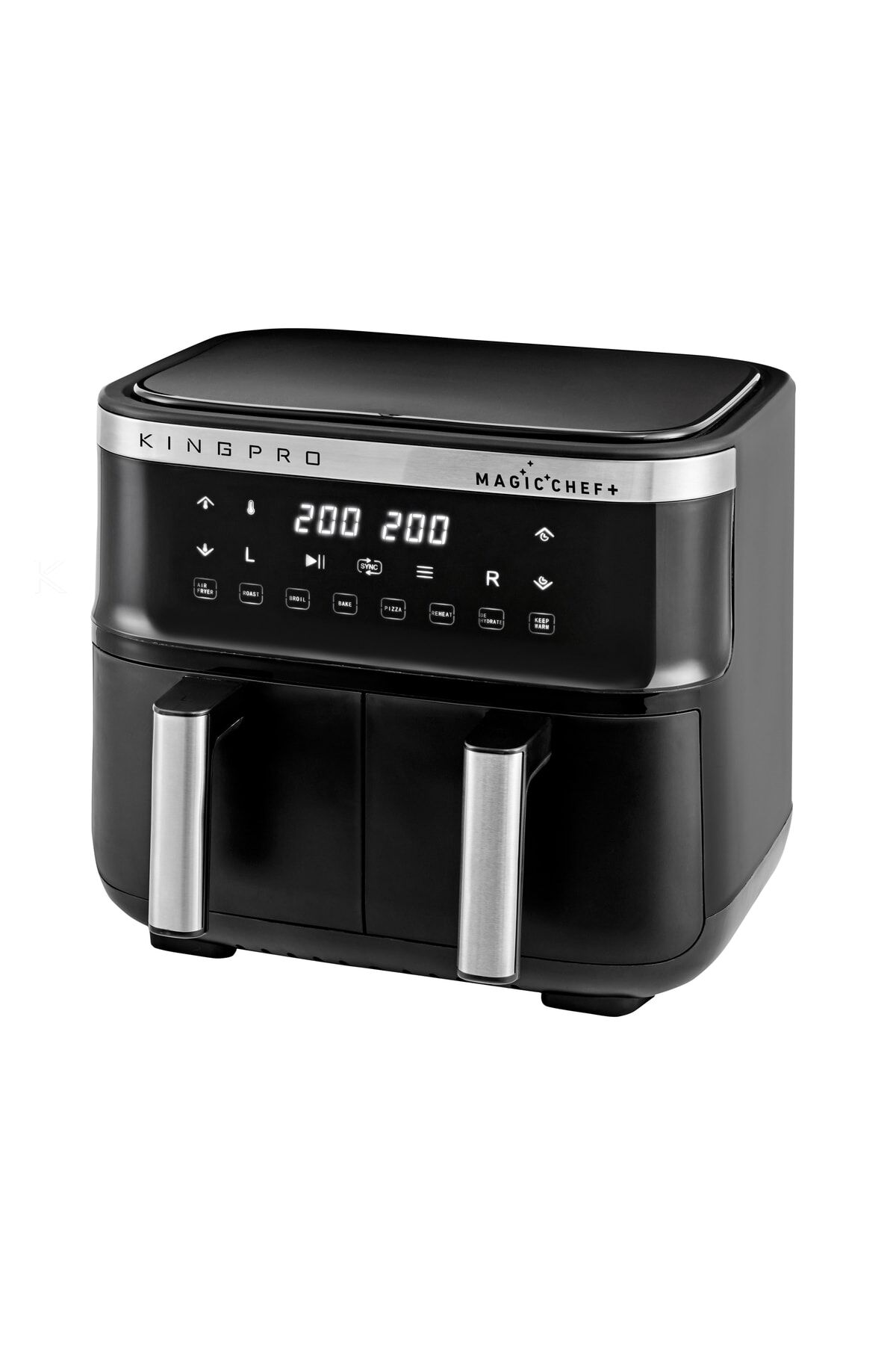 Kyf32 Magicchef+ Çift Sepetli Sıcak Hava Fritözü 8 Litre Xxl Siyah