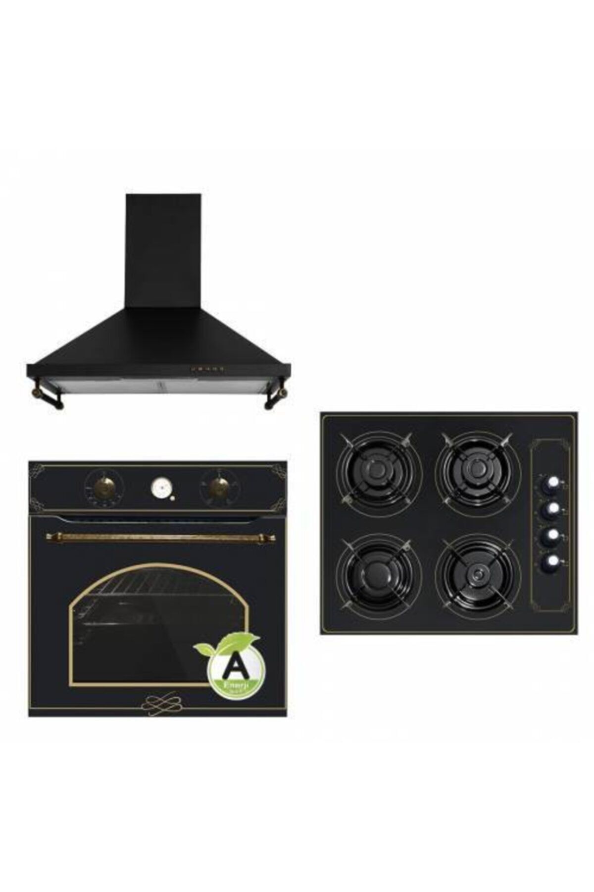 Siyah Rustik Set Davlumbaz